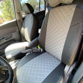 Авточехлы Автопилот Чёрный серый Ромб